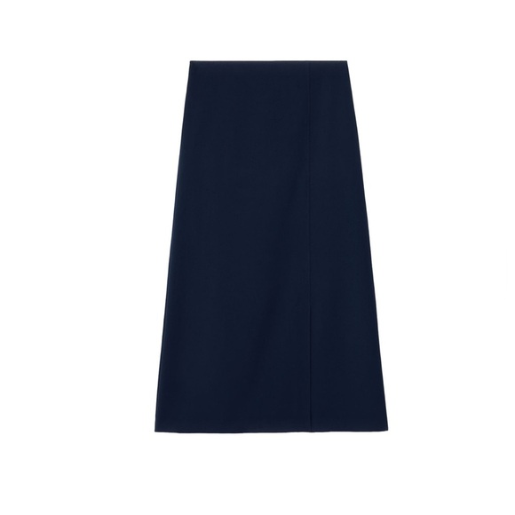 MANGO A-line Slit Hem Maxi Skirt Dark Navy Size Large NWT - Picture 8 of 8
